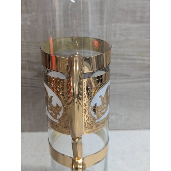 Russian Martini Pitcher and Glasses with Raised Embossed Gold Trim - Picture 6 of 10